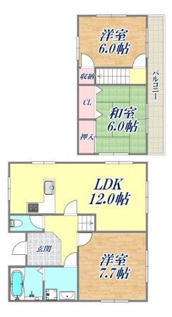 豊楽町戸建の物件間取画像